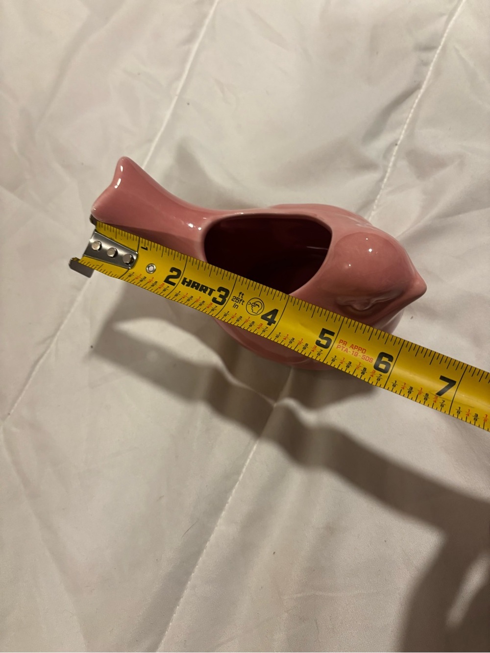 Pink Ceramic Bird Planter - Decorative Pet Bird Accent - Picture 5 of 6